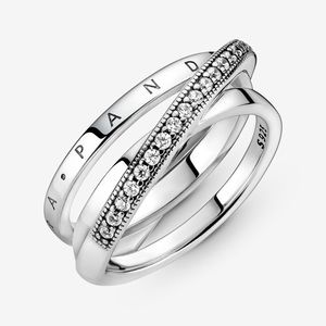 6US Pandora crossover pave triple band ring